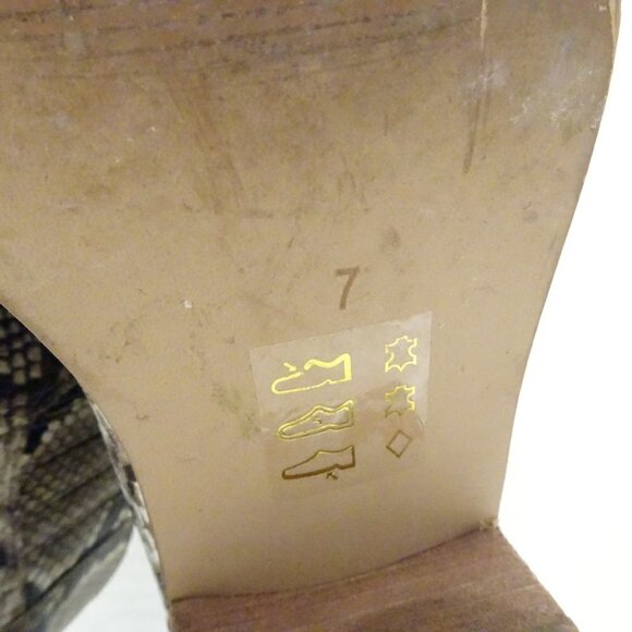 Madewell Leather Python Embossed Cuban Heel Booties Brown Size 7 Slip On Snake - Picture 4 of 4